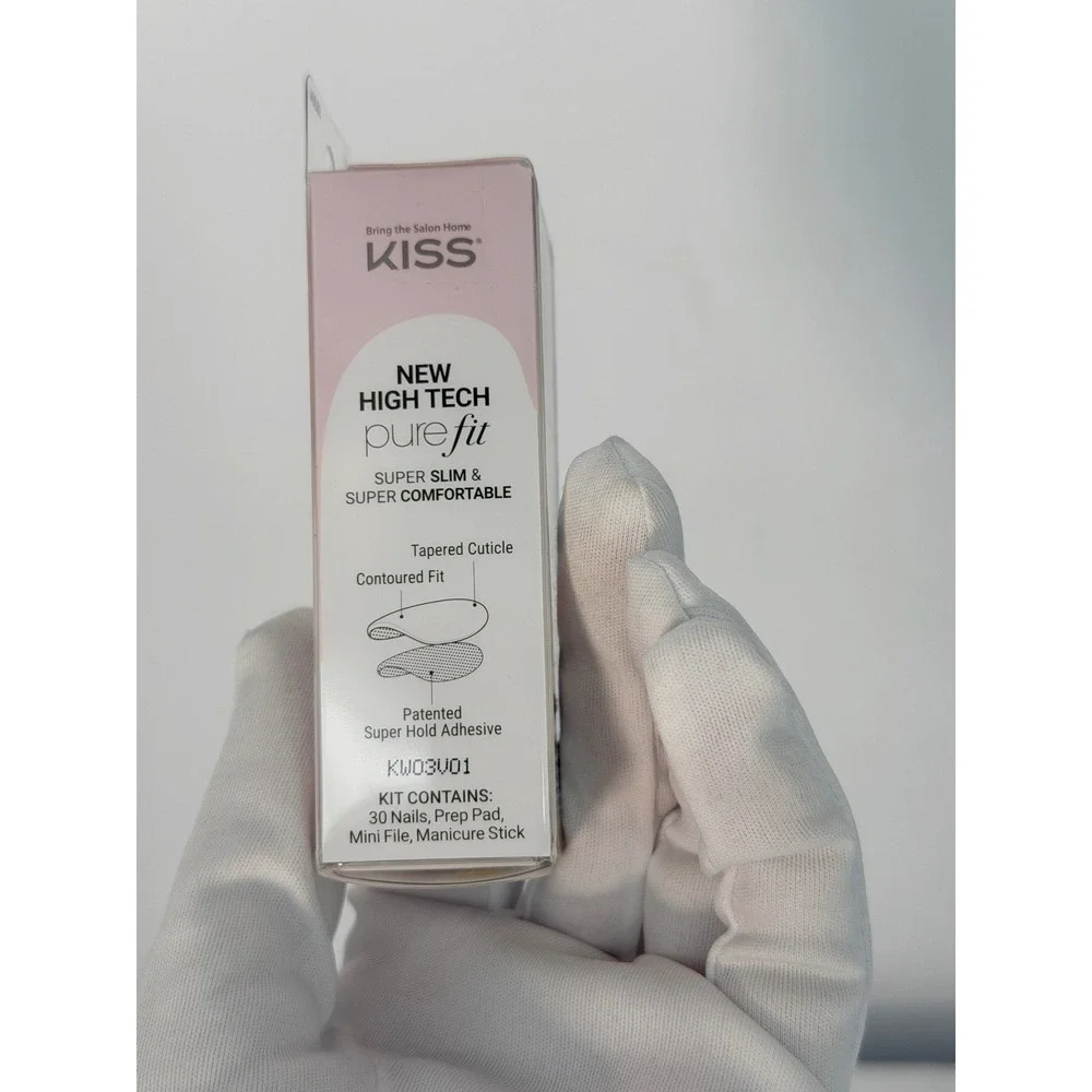KISS imPRESS Color Press On Manicure French Lavender 516 Coffin Shape M 105-47